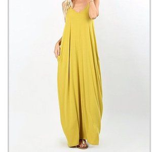 Zenana premium MAXI yellow dress
